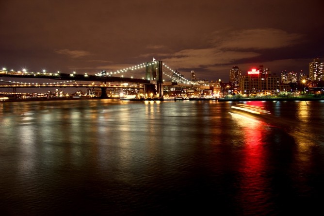 Vista Nocturna, Nueva York, Manhattan, Estados Unidos