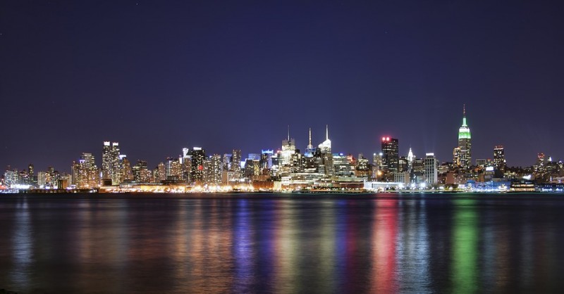 Vista Nocturna, Nueva York, Manhattan, Estados Unidos