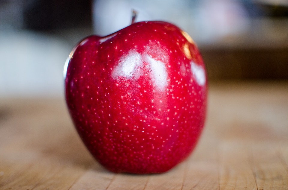 manzana, efecto, piel, bellaza