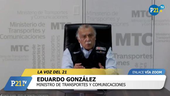 Eduardo González, ministro de Transportes y Comunicaciones