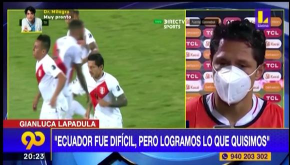 El delantero de la selección peruana, Gianluca Lapadula, se manifestó luego del encuentro ante Ecuador por la tercera fecha de la Copa América. (Fuente: Latina TV) <a href=""></a>