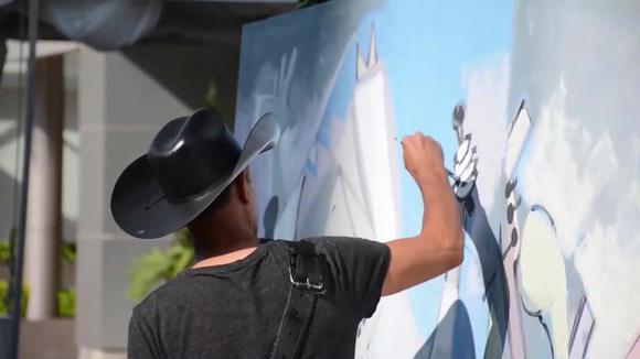 Fanático pinta un mural en las afueras de hospital para pedir por la salud de Vicente Fernández